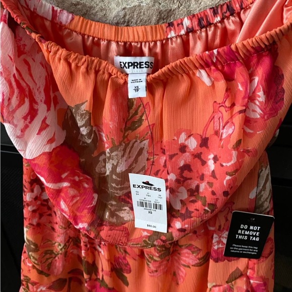 EXPRESS Floral Strapless Ruffle Romper - Picture 5 of 5